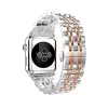 Apple Watch "Pearlmaster" láncszemes fém óraszíj /ezüst-rosegold/ 40/41 és 42mm