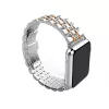 Apple Watch "Pearlmaster" láncszemes fém óraszíj /ezüst-rosegold/ 40/41 és 42mm