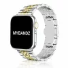 Apple Watch "Pearlmaster" láncszemes fém óraszíj /ezüst-arany/ 40/41 és 42mm