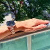 Apple Watch Crystal Bloom láncszemes fém óraszíj /rosegold/ 44/45/46/49 mm