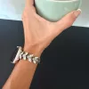 Apple Watch Crystal Bloom láncszemes fém óraszíj /ezüst/ 44/45/46/49 mm