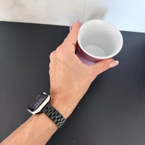 Apple Watch Jubilee láncszemes vékony fém óraszíj /fekete/ 44/45/46/49 mm