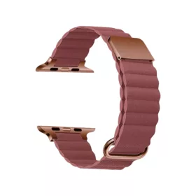   Apple Watch mágneses bőróraszíj fém csattal /rózsaszínes-bézs/ 38/40/41 mm