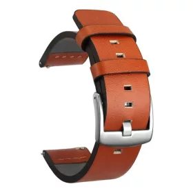   MYBANDZ Olasz prémium bőróraszíj - vöröses barna-ezüst csat/ 20mm