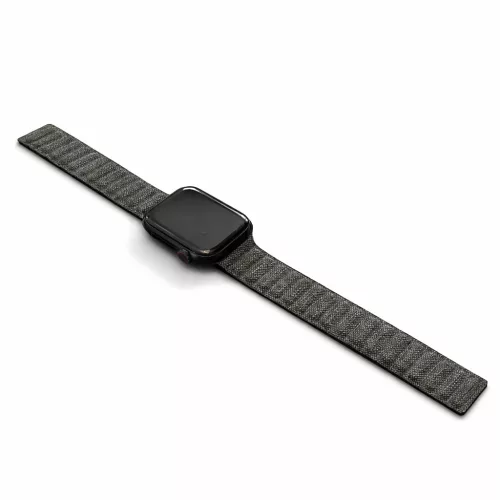 Apple Watch két részes mágneses szövet pánt /fekete/ 44/45/46/49 mm