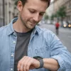 Apple Watch két részes mágneses szövet pánt /fekete/ 44/45/46/49 mm