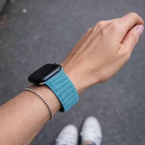 Apple Watch két részes mágneses szövet pánt /zöldeskék/ 40/41 és 42mm