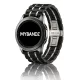 MYBANDZ Pearlmaster láncszemes fém óraszíj / fekete-ezüst / 22mm