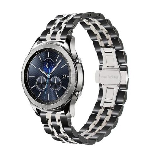 MYBANDZ Jubilee láncszemes fém óraszíj / fekete-ezüst / 22mm