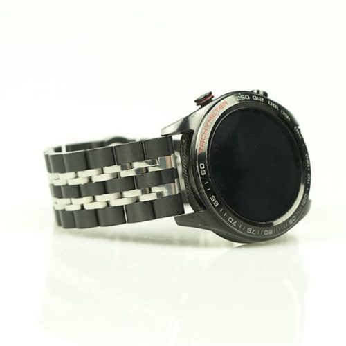 MYBANDZ Jubilee láncszemes fém óraszíj / fekete-ezüst / 22mm