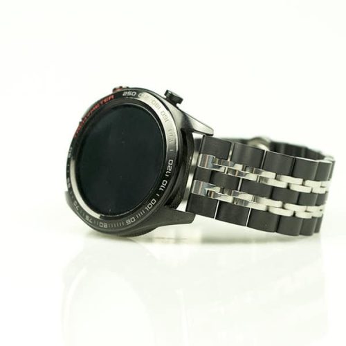 MYBANDZ Jubilee láncszemes fém óraszíj / fekete-ezüst / 22mm