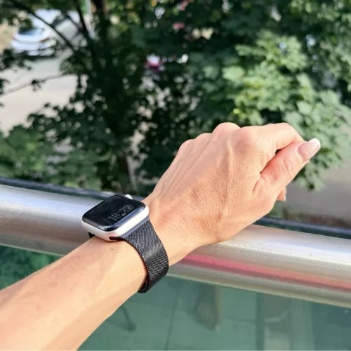 Apple Watch csatos milánói fém óraszíj /fekete/ 44/45/46/49 mm
