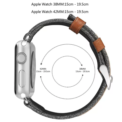 Apple Watch farmer-szövet óraszíj /fekete/ 40/41 és 42mm