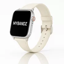   Apple Watch vékony bőróraszíj /krémfehér/ - ezüst csattal 40/41 és 42mm