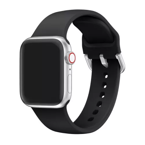 Apple Watch csatos szilikon óraszíj /fekete/ 44/45/46/49 mm