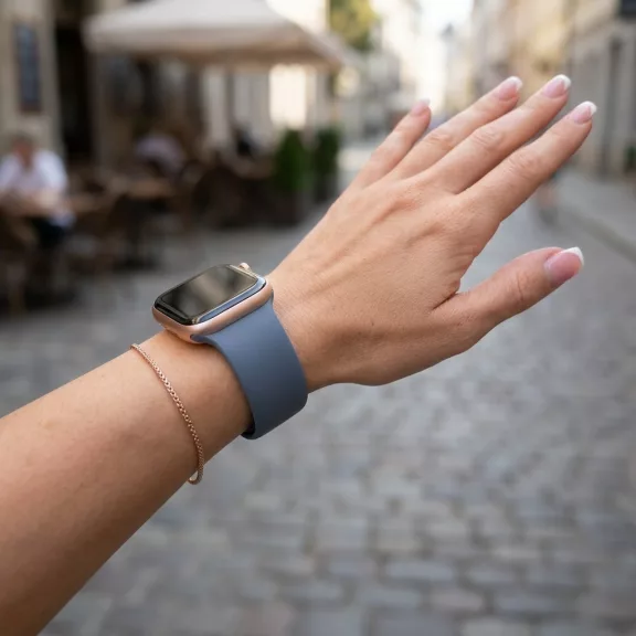 Apple Watch csatos szilikon óraszíj /szürkés-kék/ 44/45/46/49 mm