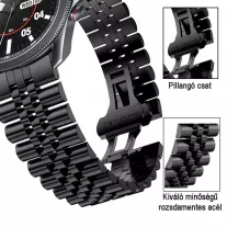 MYBANDZ Jubilee fém óraszíj / fekete / 22mm