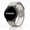 MYBANDZ Lélegző szilikon óraszíj / szürke-fehér / 20mm