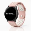 MYBANDZ Lélegző szilikon óraszíj / pink-fehér / 22mm
