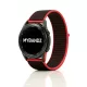 MYBANDZ Tépőzáras rugalmas szövet óraszíj / piros-fekete / 22mm