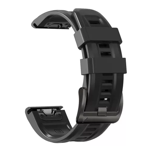 MYBANDZ Sportos szilikon óraszíj - fekete (Garmin 26mm órákhoz QF)