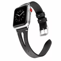   Apple Watch lélegző bőróraszíj /fekete/ - 40/41 és 42mm