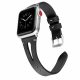 Apple Watch lélegző bőróraszíj /fekete/ - 38/40/41mm
