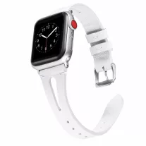   Apple Watch lélegző bőróraszíj /fehér/ - 40/41 és 42mm