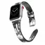 Apple Watch lélegző bőróraszíj /fekete-virágmintás/ - 40/41 és 42mm