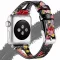 Apple Watch lélegző bőróraszíj /pink virág/ - 40/41 és 42mm
