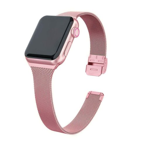 Apple Watch csatos milánói fém óraszíj /pink-arany/ 38/40/41 mm