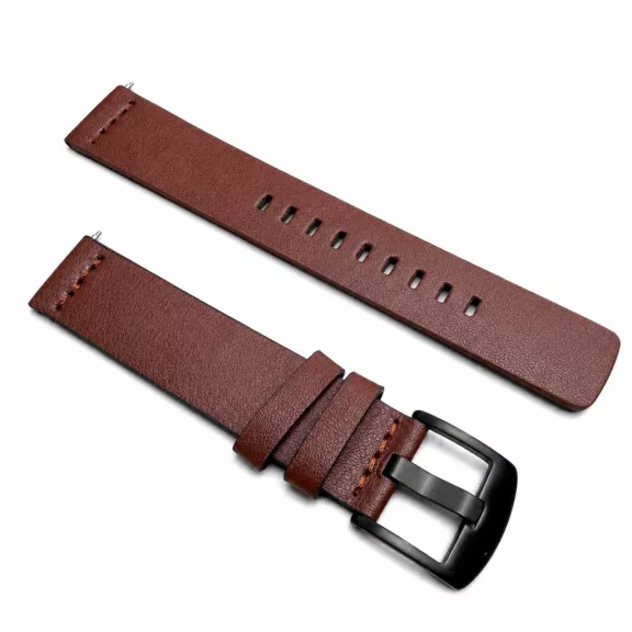 MYBANDZ Olasz prémium bőróraszíj / barna-fekete csattal / 18mm