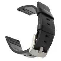   MYBANDZ Olasz prémium bőróraszíj / fekete-ezüst csattal / 18mm