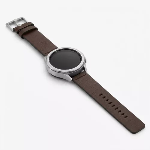 MYBANDZ Olasz prémium bőróraszíj / barna-ezüst csat / 22mm