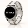 MYBANDZ Klasszikus fém óraszíj /ezüst-fehér/ / 22mm