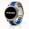 MYBANDZ Klasszikus fém óraszíj /ezüst-kék/ / 22mm