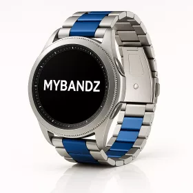 MYBANDZ Klasszikus fém óraszíj /ezüst-kék/ / 22mm
