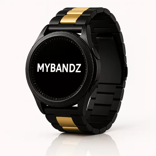 MYBANDZ Klasszikus fém óraszíj /fekete-arany/ / 22mm