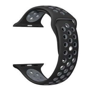 Apple Watch lélegző szilikon óraszíj /fekete-szürke/ 38/40/41 mm