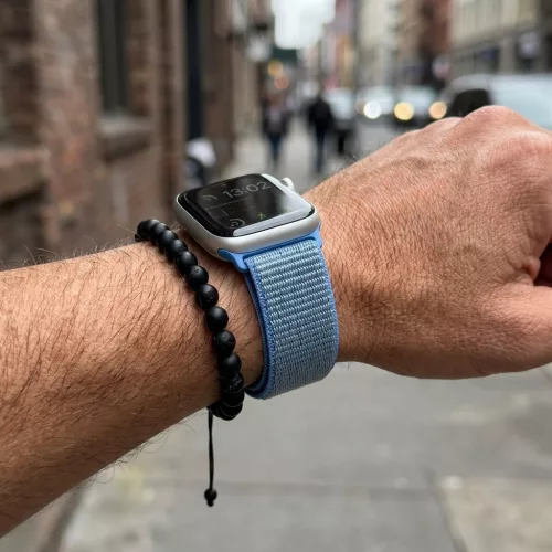 Apple Watch rugalmas szövet óraszíj /világoskék/ 44/45/46/49 mm