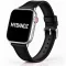 Apple Watch vékony bőróraszíj /fekete/ - ezüst csattal 44/45/46/49 mm