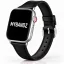 Apple Watch vékony bőróraszíj /fekete/ - ezüst csattal 44/45/46/49 mm