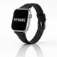 Apple Watch vékony bőróraszíj /fekete/ - ezüst csattal 44/45/46/49 mm