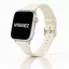 Apple Watch vékony bőróraszíj /krémfehér/ - ezüst csattal 44/45/46/49 mm