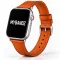 Apple Watch vékony bőróraszíj /narancs/ - ezüst csattal 44/45/46/49 mm