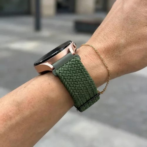MYBANDZ Állítható elasztikus szövet óraszíj /zöld/ 22mm
