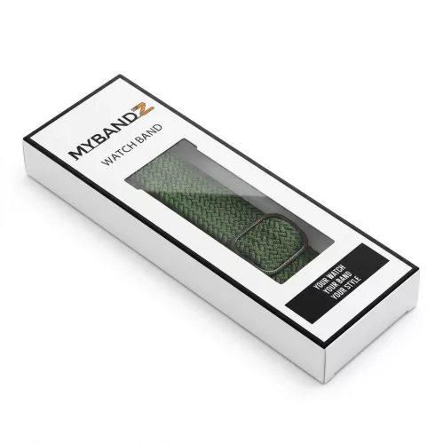 MYBANDZ Állítható elasztikus szövet óraszíj /zöld/ 20mm