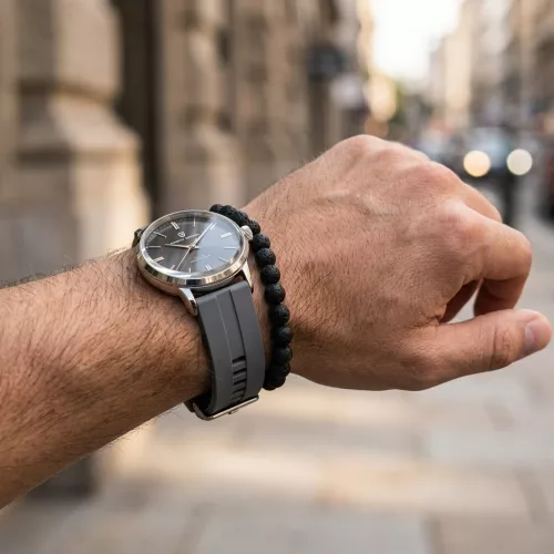 MYBANDZ Sportos szilikon óraszíj - /szürke/ 22mm