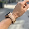 MYBANDZ Elegáns púder bőróraszíj ezüst csattal / 22mm