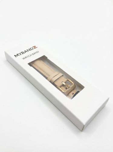 MYBANDZ Elegáns púder bőróraszíj ezüst csattal / 22mm